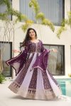 MODERN FAUX BLOOMING ZARI & SEQUENCE EMBROIDERY WORK GOWN WITH DUPATTA FUNCTIONAL WEAR WHOLESALE PRICE ETHNIC GARMENT (2)
