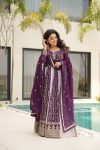 MODERN FAUX BLOOMING ZARI & SEQUENCE EMBROIDERY WORK GOWN WITH DUPATTA FUNCTIONAL WEAR WHOLESALE PRICE ETHNIC GARMENT (2)