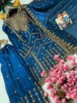 MODERN FENDY SILK ZARI SEQUENCE EMBROIDERY WORK TOP PALAZZO WITH DUPATTA PARTY WEAR WHOLESALE PRICE ETHNIC GARMENT (27)