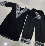 MODERN GEORGETTE CHAIN WORK TOP BOTTOM SET OFFICE WEAR WHOLESALE PRICE ETHNIC GARMENT (7)