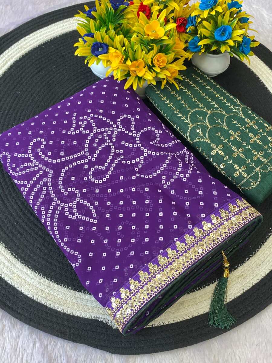 MODERN GEORGETTE CODING SEQUENCE BORDER WORK SAREE WITH UNSTITCHED BLOUSE FESTIVAL WEAR WHOLESALE PRICE ETHNIC GARMENT (8)