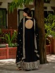 MODERN GEORGETTE EMBROIDERY DIAMOND WORK GOWN WITH DUPATTA FESTIVAL WEAR WHOLESALE PRICE ETHNIC GARMENT (7)