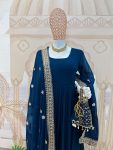 MODERN GEORGETTE EMBROIDERY DIAMOND WORK GOWN WITH DUPATTA FESTIVAL WEAR WHOLESALE PRICE ETHNIC GARMENT (3)