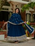 MODERN GEORGETTE EMBROIDERY DIAMOND WORK GOWN WITH DUPATTA FESTIVAL WEAR WHOLESALE PRICE ETHNIC GARMENT (3)