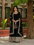 MODERN GEORGETTE EMBROIDERY DIAMOND WORK GOWN WITH DUPATTA FESTIVAL WEAR WHOLESALE PRICE ETHNIC GARMENT (7)