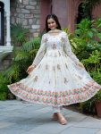 MODERN GEORGETTE EMBROIDERY SEQUENCE WORK GOWN BOTTOM WITH DUPATTA WHITE