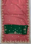 MODERN GEORGETTE EMBROIDERY WITH PIPING BORDER WORK SAREE WITH UNSTITCHED BLOUSE PARTY WEAR WHOLESALE PRICE ETHNIC GARMENT (5)