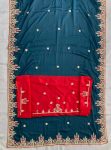 MODERN GEORGETTE EMBROIDERY WITH PIPING BORDER WORK SAREE WITH UNSTITCHED BLOUSE PARTY WEAR WHOLESALE PRICE ETHNIC GARMENT (2)