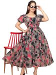 MODERN GEORGETTE PRINTED WORK ONE PEICE DRESS CASUAL WEAR WHOLESALE PRICE ETHNIC GARMENT (29)
