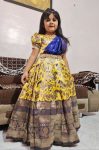 MODERN KANJIVARAM SILK ZARI WEAVING WORK AND EMBROIDERY WORK KID’S LEHENGA CHOLI WEDDING WEAR WHOLESALE PRICE ETHNIC GARMENT (3)