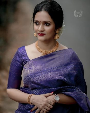 MODERN LICHI SILK JACQUARD WORK SAREE WITH UNSTITCHED BLOUSE LAVENDER