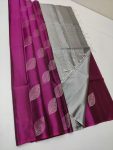MODERN LICHI SILK JACQUARD WORK SAREE WITH UNSTITCHED BLOUSE OFFICE WEAR WHOLESALE PRICE ETHNIC GARMENT (1)