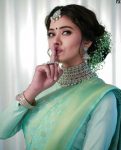 MODERN LICHI SILK JACQUARD WORK SAREE WITH UNSTITCHED BLOUSE PARTY WEAR WHOLESALE PRICE ETHNIC GARMENT (6)