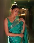 MODERN LICHI SILK JACQUARD WORK SAREE WITH UNSTITCHED BLOUSE PARTY WEAR WHOLESALE PRICE ETHNIC GARMENT (7)