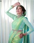 MODERN LICHI SILK JACQUARD WORK SAREE WITH UNSTITCHED BLOUSE PARTY WEAR WHOLESALE PRICE ETHNIC GARMENT (6)