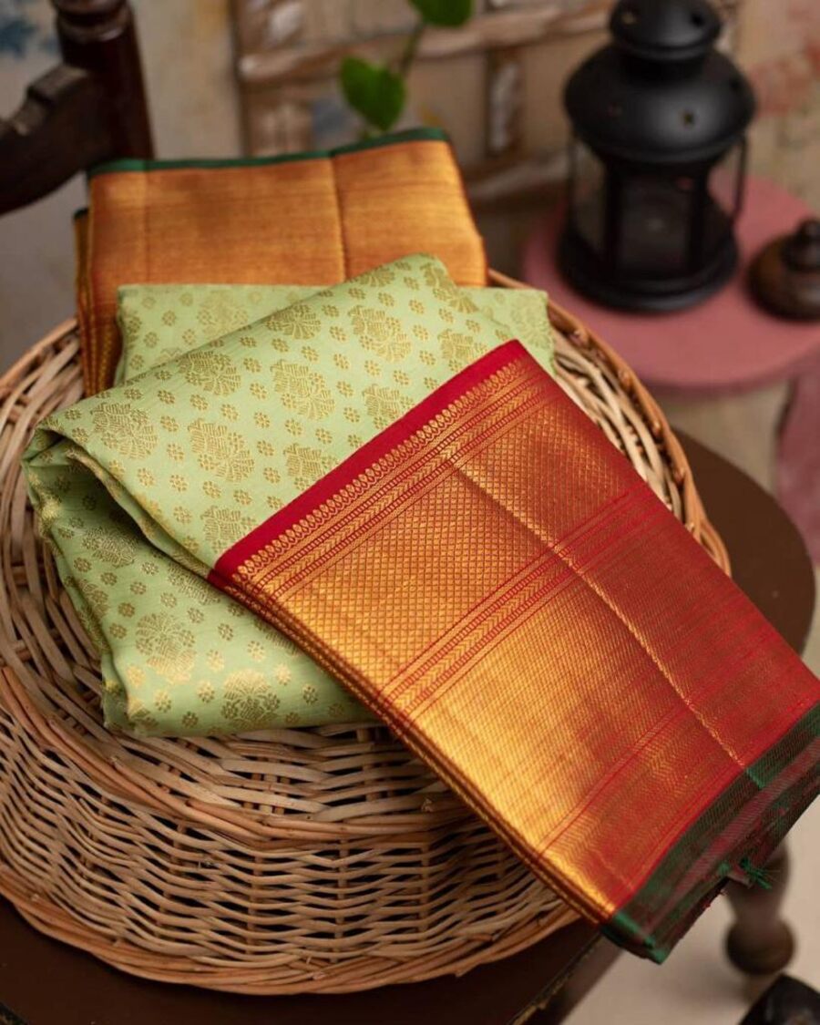 MODERN LICHI SILK JACQUARD WORK SAREE WITH UNSTITCHED BLOUSE WEDDING WEAR WHOLESALE PRICE ETHNIC GARMENT (1)