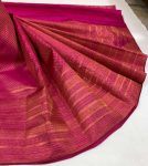 MODERN LICHI SILK JACQUARD WORK SAREE WITH UNSTITCHED BLOUSE WEDDING WEAR WHOLESALE PRICE ETHNIC GARMENT (16)