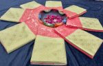 MODERN LICHI SILK JACQUARD WORK SAREE WITH UNSTITCHED BLOUSE WEDDING WEAR WHOLESALE PRICE ETHNIC GARMENT (9)