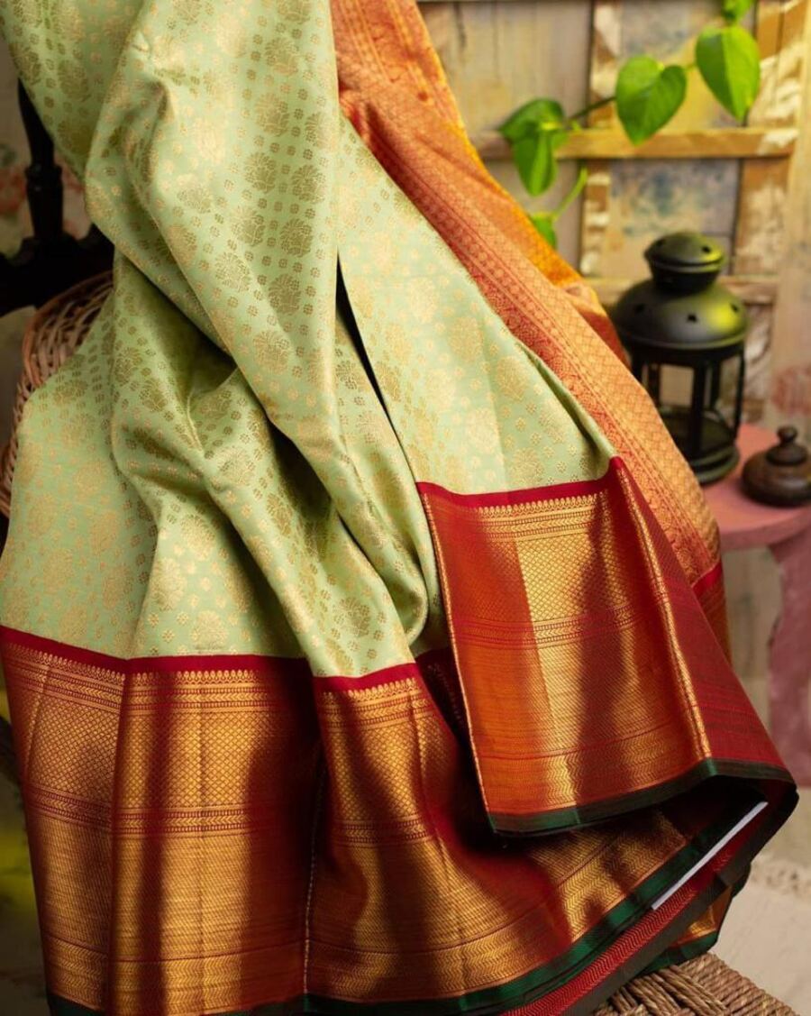 MODERN LICHI SILK JACQUARD WORK SAREE WITH UNSTITCHED BLOUSE WEDDING WEAR WHOLESALE PRICE ETHNIC GARMENT (6)