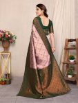 MODERN LICHI SILK ORGANIC BANARASI SAREE WITH UNSTITCHED BLOUSE WEDDING WEAR WHOLESALE PRICE ETHNIC GARMENT (9)