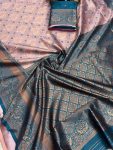 MODERN LICHI SILK ORGANIC BANARASI SAREE WITH UNSTITCHED BLOUSE WEDDING WEAR WHOLESALE PRICE ETHNIC GARMENT (16)