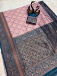 MODERN LICHI SILK ORGANIC BANARASI SAREE WITH UNSTITCHED BLOUSE WEDDING WEAR WHOLESALE PRICE ETHNIC GARMENT (16)
