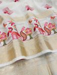 MODERN LILEN COTTON EMBRODERY WORK SAREE WITH UNSTITCHED BLOUSE FESTIVAL WEAR WHOLESALE PRICE ETHNIC GARMENT (23)