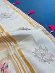 MODERN LILEN COTTON EMBRODERY WORK SAREE WITH UNSTITCHED BLOUSE FESTIVAL WEAR WHOLESALE PRICE ETHNIC GARMENT (27)