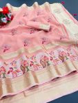 MODERN LILEN COTTON EMBRODERY WORK SAREE WITH UNSTITCHED BLOUSE FESTIVAL WEAR WHOLESALE PRICE ETHNIC GARMENT (29)