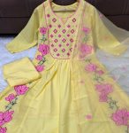 MODERN PARAMPARA SILK EMBROIDERY WORK TOP BOTTOM WITH DUPATTA CASUAL WEAR WHOLESALE PRICE ETHNIC GARMENT (49)