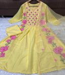 MODERN PARAMPARA SILK EMBROIDERY WORK TOP BOTTOM WITH DUPATTA CASUAL WEAR WHOLESALE PRICE ETHNIC GARMENT (49)