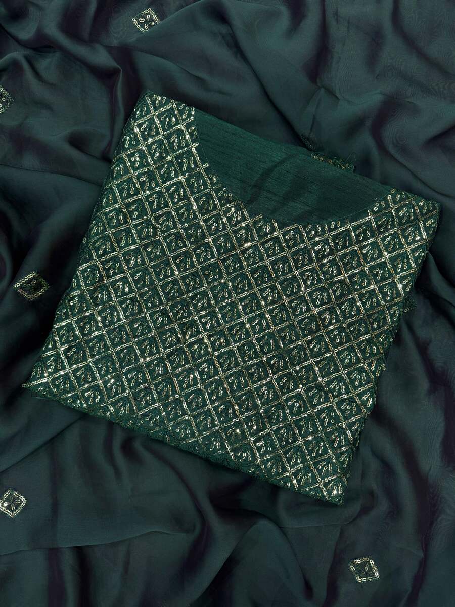 MODERN RANGOLI SILK SEQUENCE EMBROIDERY WORK SAREE WITH UNSTITCHED BLOUSE PARTY WEAR WHOLESALE PRICE ETHNIC GARMENT (8)