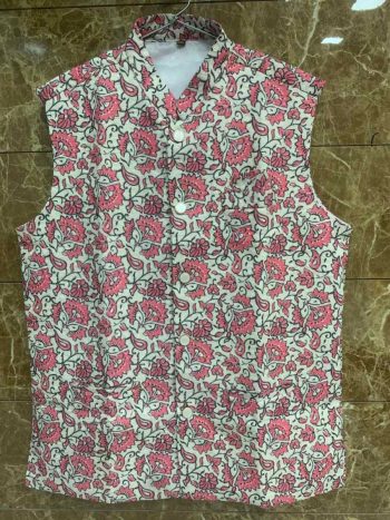 MODERN RAYON DIGITAL PRINT WORK ONLY JACKET PINK