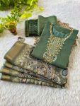 MODERN ROMAN SILK HANDWORK TOP BOTTOM WITH DUPATTA OFFICE WEAR WHOLESALE PRICE ETHNIC GARMENT (2)