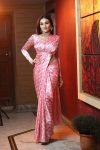 MODERN SATIN DIGITAL PRINT SAREE WITH UNSTITCHED BLOUSE PINK