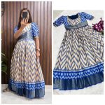 MODERN SILK DIGITAL PRINT AND JACQUARD ZARI WORK CONTRAST BORDER GOWN WITH JACKET FESTIVAL WEAR WHOLESALE PRICE ETHNIC GARMENT (7)