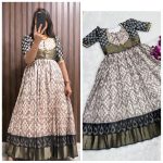 MODERN SILK DIGITAL PRINT AND JACQUARD ZARI WORK CONTRAST BORDER GOWN WITH JACKET FESTIVAL WEAR WHOLESALE PRICE ETHNIC GARMENT (1)