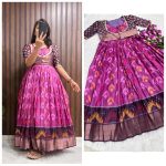 MODERN SILK DIGITAL PRINT AND JACQUARD ZARI WORK CONTRAST BORDER GOWN WITH JACKET FESTIVAL WEAR WHOLESALE PRICE ETHNIC GARMENT (8)