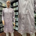 MODERN SILK EMBROIDERY SEQUENCE WORK MEN’S KURTA PAYJAMA FESTIVAL WEAR WHOLESALE PRICE ETHNIC GARMENT (9)