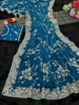MODERN SOFT BLOOMING FENDY CHIFFON EMBRODERY SEQUANCE ZARI WORK SAREE WITH UNSTITCHED BLOUSE PARTY WEAR WHOLESALE PRICE ETHNIC GARMENT (17)