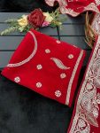 MODERN SOFT BLOOMING FENDY CHIFFON EMBRODERY SEQUANCE ZARI WORK SAREE WITH UNSTITCHED BLOUSE PARTY WEAR WHOLESALE PRICE ETHNIC GARMENT (19)