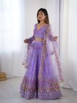 MODERN SOFT NET SEQUENCE WORK LEHANGA CHOLI WITH DUPATTA RECEPTION WEAR WHOLESALE PRICE ETHNIC GARMENT (12)
