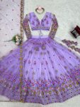 MODERN SOFT NET SEQUENCE WORK LEHANGA CHOLI WITH DUPATTA RECEPTION WEAR WHOLESALE PRICE ETHNIC GARMENT (12)