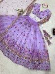 MODERN SOFT NET SEQUENCE WORK LEHANGA CHOLI WITH DUPATTA RECEPTION WEAR WHOLESALE PRICE ETHNIC GARMENT (12)