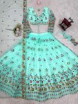 MODERN SOFT NET SEQUENCE WORK LEHANGA CHOLI WITH DUPATTA RECEPTION WEAR WHOLESALE PRICE ETHNIC GARMENT (3)