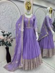 MOST PICKED CRUNCHY SILK EMBROIDERY CODING & SEQUENCE WORK GOWN WITH DUPATTA FESTIVE WEAR WHOLESALE PRICE ETHNIC GARMENT (4)