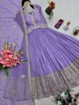 MOST PICKED CRUNCHY SILK EMBROIDERY CODING & SEQUENCE WORK GOWN WITH DUPATTA FESTIVE WEAR WHOLESALE PRICE ETHNIC GARMENT (4)