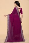 MOST PICKED GEORGETTE EMBROIDERY AND CUT LACE BORDER WITH HOT FIX DIAMOND WORK SAREE WITH UNSTITCHED BLOUSE RECEPTION WEAR WHOLESALE PRICE ETHNIC GARMENT (1)