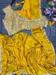 MOST PICKED HEAVY RANGOLI EMBROIDERY CODING WORK READY TO WEAR SAREE WITH STITCHED BLOUSE PARTY WEAR WHOLESALE PRICE ETHNIC GARMENT (7)