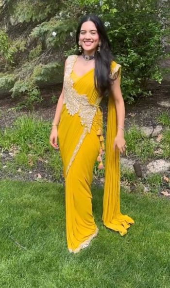 MOST PICKED HEAVY RANGOLI EMBROIDERY CODING WORK READY TO WEAR SAREE WITH STITCHED BLOUSE YELLOW